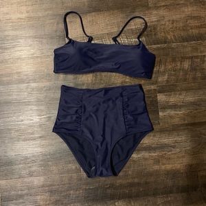 Aerie Hi Rise Navy Bikini